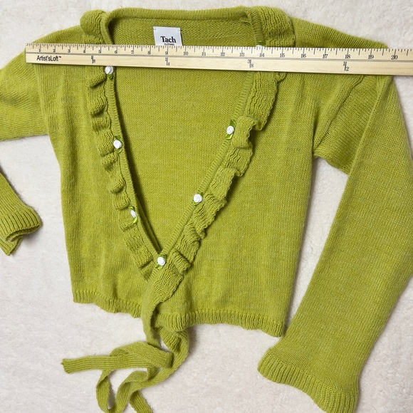 TACH Green Ruffled Cardigan - Picture 3 of 8